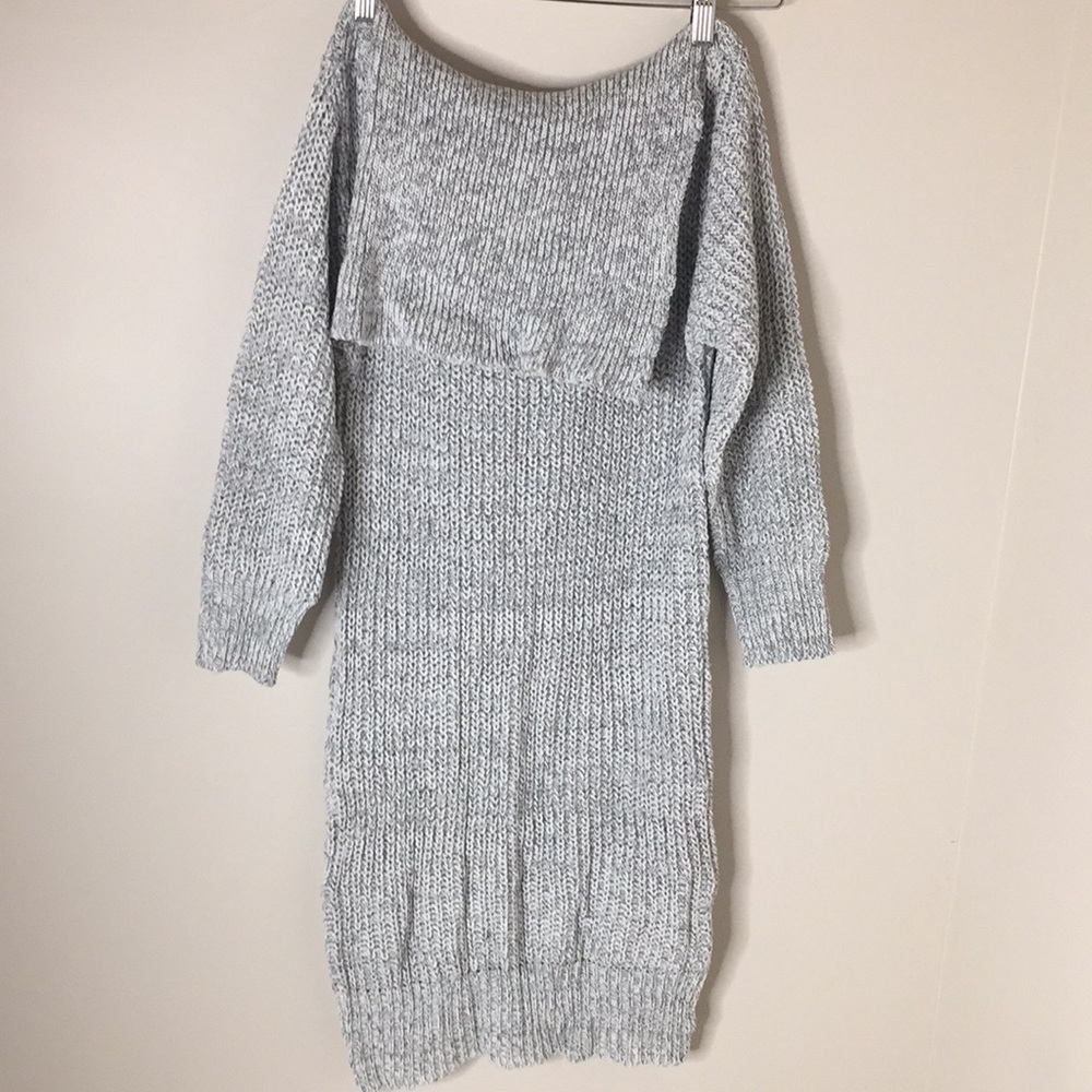 off shoulder knit sweater dress - Picture 6 of 7